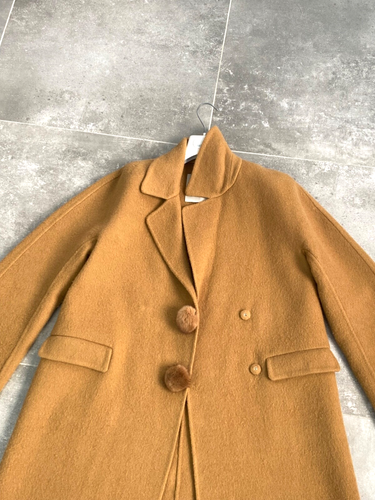 Womens ERMANNO SCERVINO MOHAIR REAL FUR Italian Trench Coat Jacket IT 44 UK 12 M - Picture 7 of 24