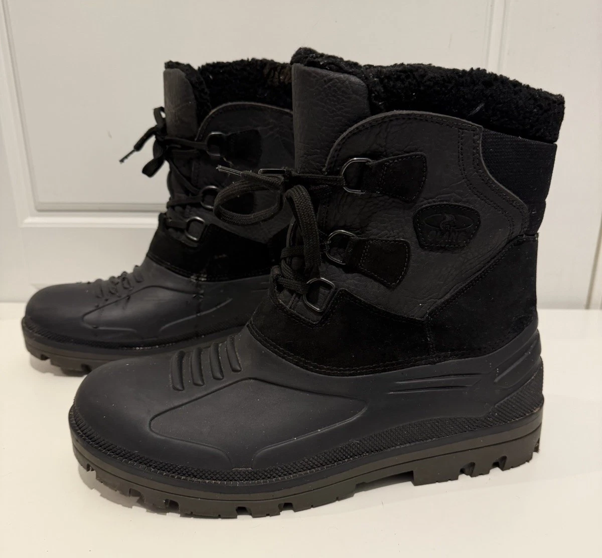 Olang Men’s Fleeced Lined Snow Boots Black Size Uk 12 Eur 47