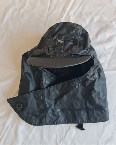 Vntg Royal Navy Foul Weather Deck Hood | Waxed Cotton Oilskin Sou'wester Ultra - Picture 5 of 18