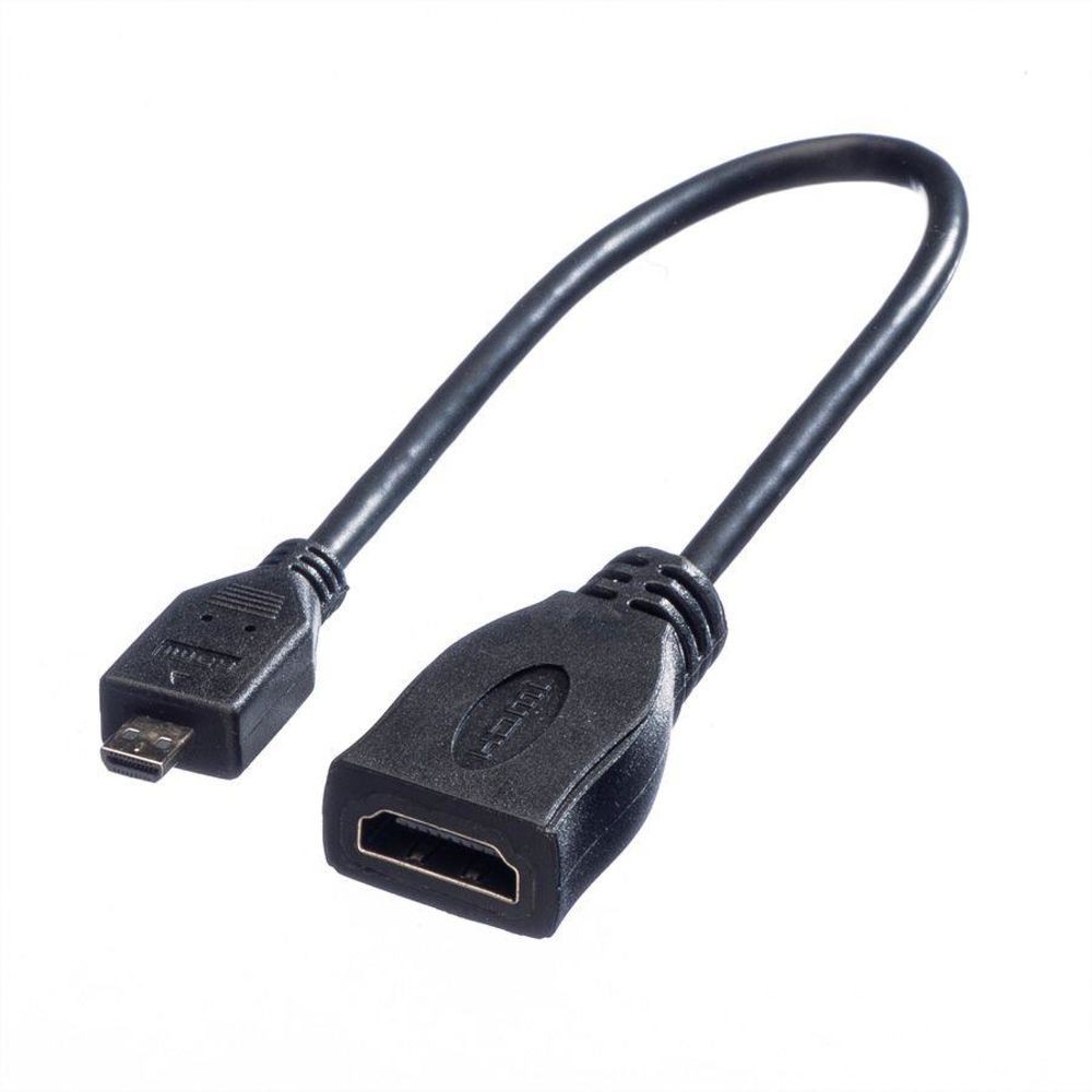Roline 11.04.5584 HDMI High Speed Kabel mit Ethernet 3D Full HD 0,15m schwarz