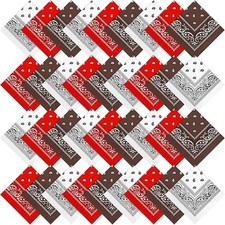 36 Pcs Bandanas Paisley Bulk Polyester Bandanas Cowboy Unisex Print Head Wrap...