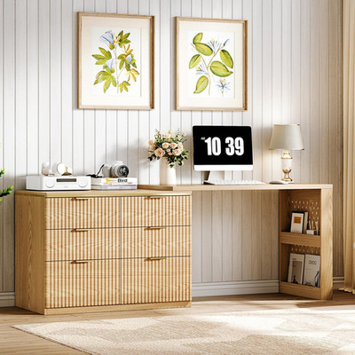 L Shaped Standing Desk,47'' Home Office Desks, Executive, Farmhouse Computer Desk
