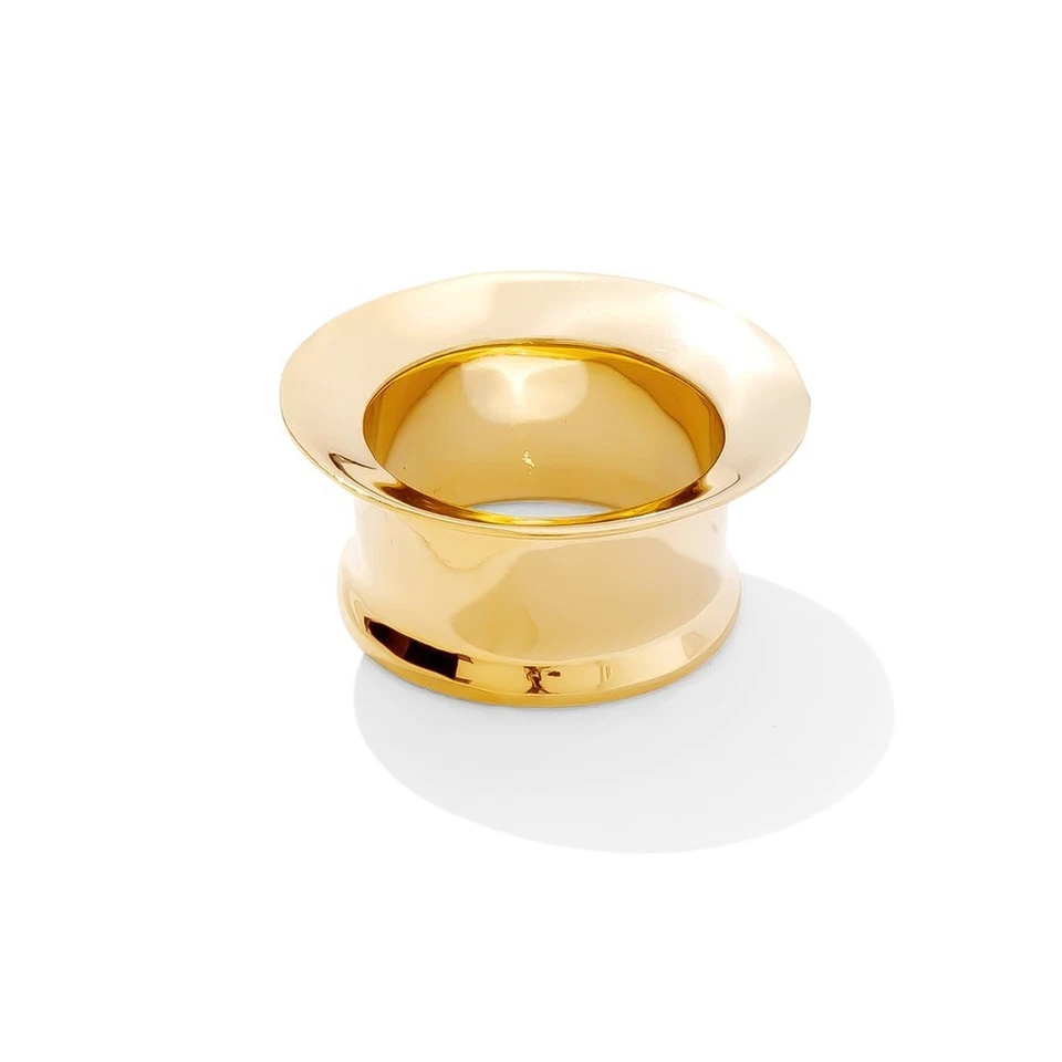 Par de ojales Lao acampanados dobles chapados en oro rosa: 1/2" - Tawapa genuino Foto 3 de 4