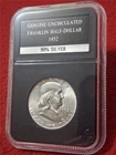 1952 GENUINE UNCIRCULATED FRANKLIN 90% SILVER HALF DOLLAR               #MF-2727