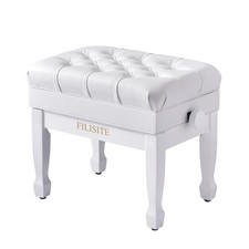 Adjustable Height Piano Bench with Storage, Heavy Duty Solid Wood Piano Stool...