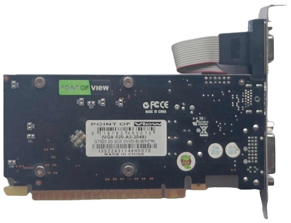SCHEDA GRAFICA/VIDEO POINT OF VIEW NVIDIA GT520 – 2 GB DDR3, HDMI, DVI-D, VGA - Immagine 3 di 4
