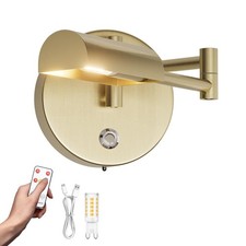 Battery Operated Wall Sconce,No Wired Rechargeable Wall Lamp 180 Rotate with ...