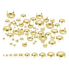 200Pcs Gold 10 Sizes Round Dome Rivets for DIY Leather Craft
