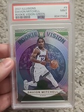 2021-22 Panini Illusions Rookie Vision #9 Davion Mitchell Green #/5 - SSP PSA 9