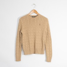 Polo Ralph Lauren Cable Knit Sweater Womens Small - Cotton Knit Distressed