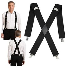Classic Men's Suspender: 2 Inch Wide, Sturdy Clips, X-Back, Adjustable Elastic