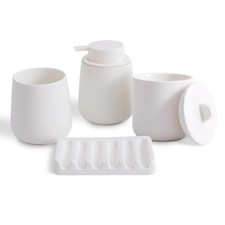 Ceramic Bathroom Accessories Set, Lotion Soap Dispenser and Toothbrush Holder...