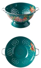 Pioneer Woman ~ Wildflower Whimsy ~ 5-Quart Colander ~  Enamel on Steel