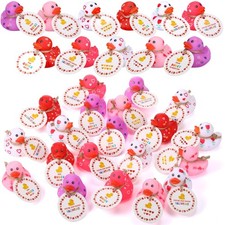 Jerify 24 Pcs 2 Inch Valentines Ducks For Kids Classroom Exchange Gifts