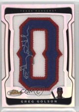 2009 Topps Finest Letter Refractor 6/75 Greg Golson (Letter O) Patch Auto e6p