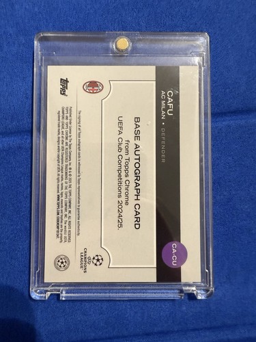 Cafu 2024-25 Topps Chrome UEFA CC Logofractor Red Auto #4/5 AC Milan - Picture 3 of 3