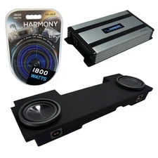 Fits 02-13 GMC Sierra HD Crew Alpine SWT-10S4 Dual 10" Sub Box & HA-A800.1 Amp