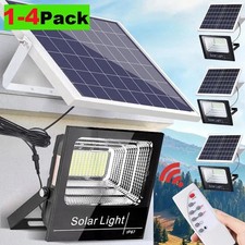 300W Outdoor Solar Flood Light Remote LED Security Wall Street Lamp Dusk to Dawn