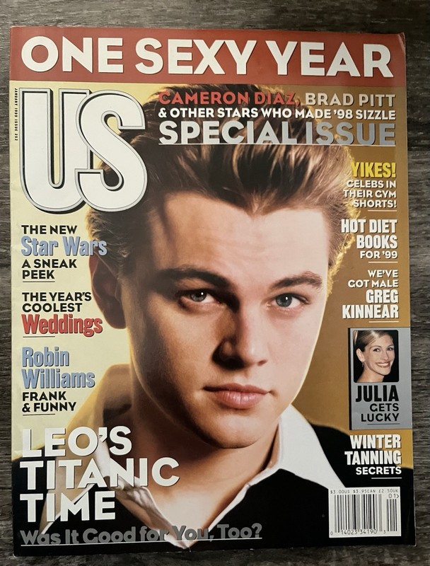 US Magazine January 1999 DiCaprio Titanic, Robin Williams, Brad Pitt - Newsstand