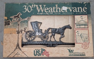 Horse And Carriage Weathervane, 30-Inch, Black - Made In USA - New Open Box