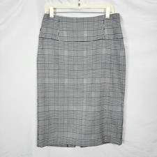 WORTHINGTON Size 10 Houndstooth Glen Plaid Professional Preppy Work Midi Skirt