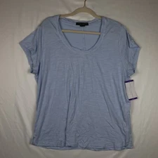 Social Standard Shirt Womens 2XL Light Blue Amber Scoop Tee Short Sleeve New