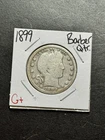 1899 P Barber Silver Quarter Good Better Date U.S. 25c Type Coin (Raw18308)