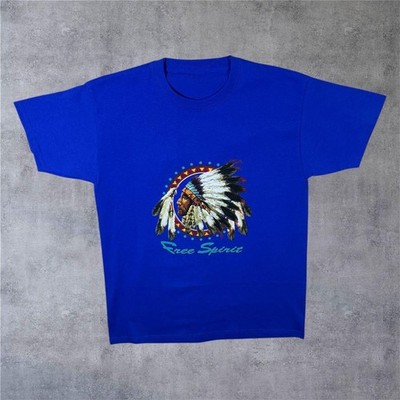 Free Spirit Indianer Häuptling Zauber Grafik blau T-Shirt Large