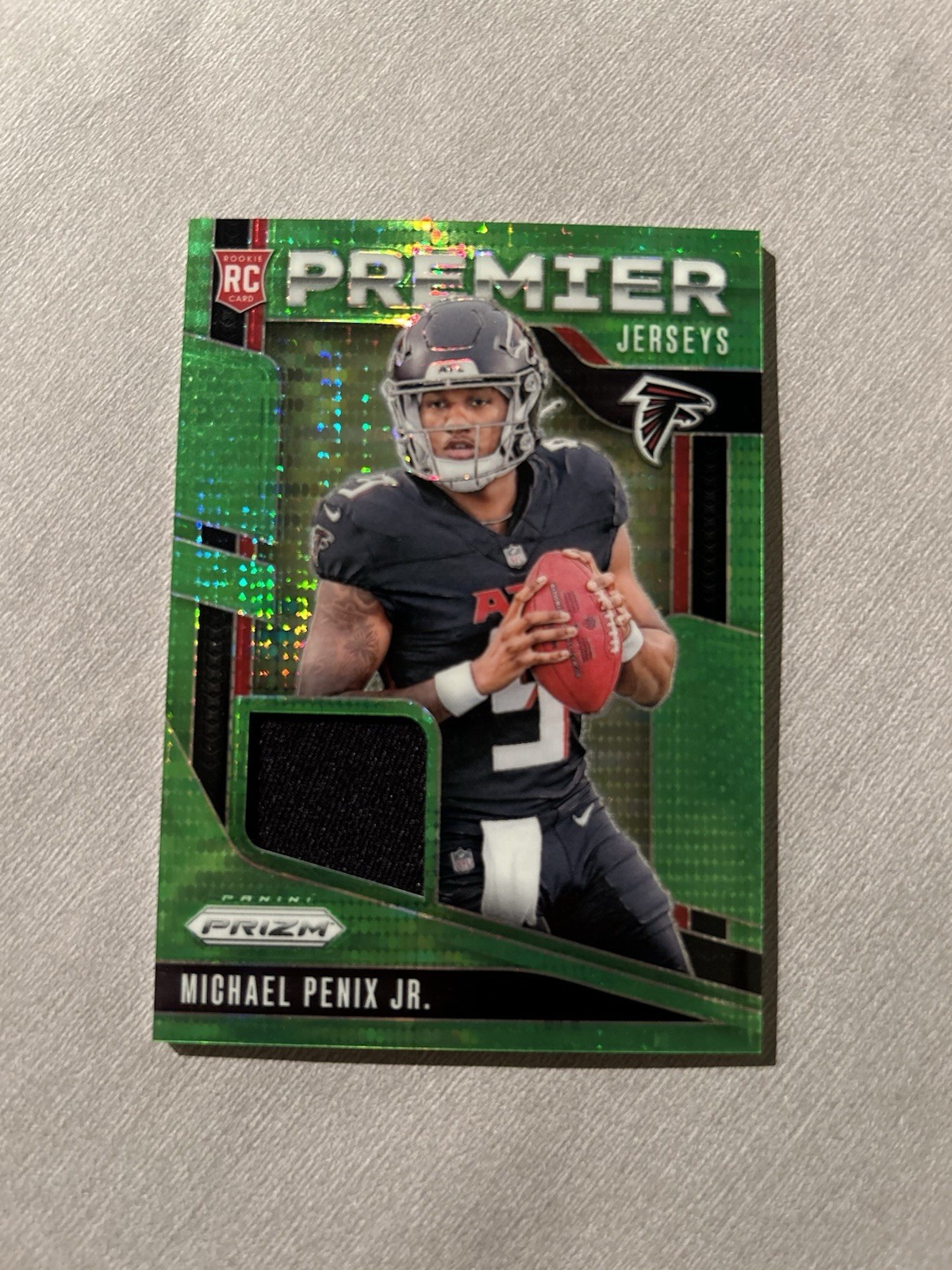 2024 Panini Prizm Premier Jerseys Michael Penix Jr. Neon Green Pulsar RC Falcons