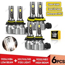 LED Headlight + Fog Light Bulbs Combo For Chevy Silverado 1500 2500HD 2007-2015