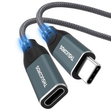 Thsucords USB C Extension Cable 3.3FT, Type C 3.1 10Gbps 100W Grey