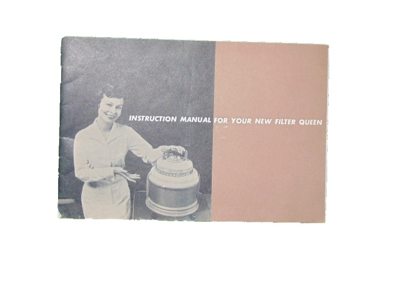 Vtg 1966 FILTER QUEEN Instruction Manual HOME SANITATION SYSTEM Vacuum Cleaner
