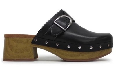 Clarks Vivanne Sun Damen Schwarz Leder Clog Sandalen UK Größe 5 D EUR 38.