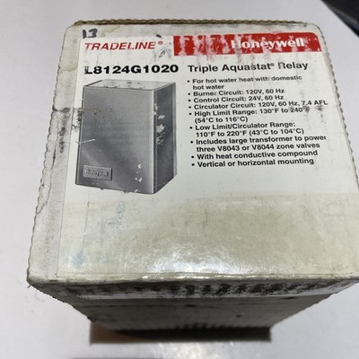 Honeywell L8124G1020 Triple Aquastat Relay for Hot Water Heater