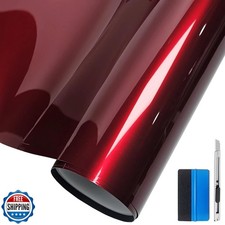 LZLRUN Premium Glossy Liquid Metal Red Vinyl Wrap Sticker for Car DIY Self Ad