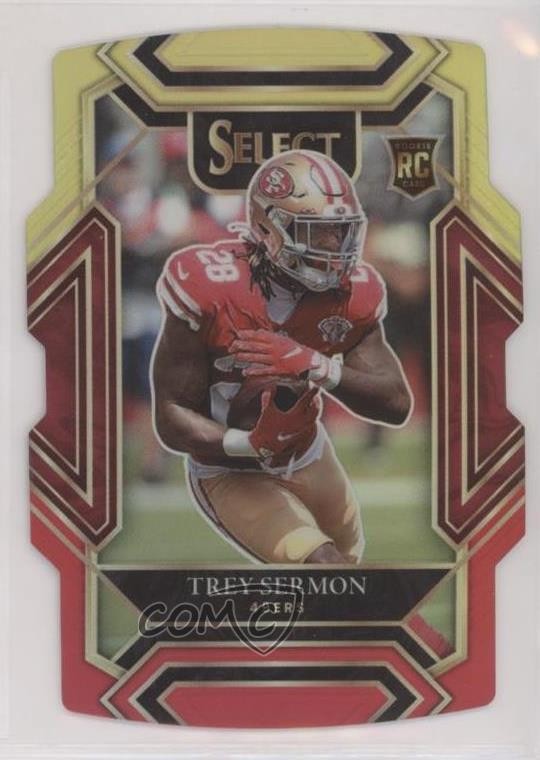 2021 Select Club Level Red & Yellow Prizm Die-Cut Trey Sermon Rookie RC 04ag