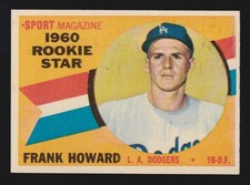 FRANK HOWARD ROOKIE dodgers 1960 TOPPS #132 EXMT/NRMINT SHARP CORNERS NO CREASES