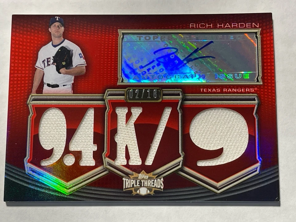 2010 Topps Triple Threads Rich Harden *White Whale* 1/1 - Image 3 of 4