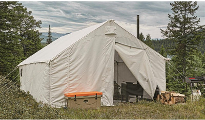 New 12X18' Canvas Wall Tent & Frame for Hunting, Camping, 4 Season All Weather