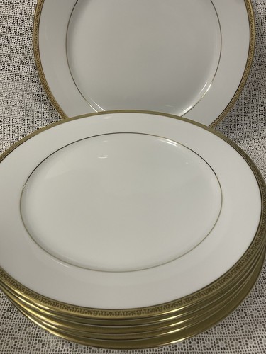 Set Of 6 Plates Charter Club Grand Buffet Gold 11.5" Dinner Plates (Excellent)