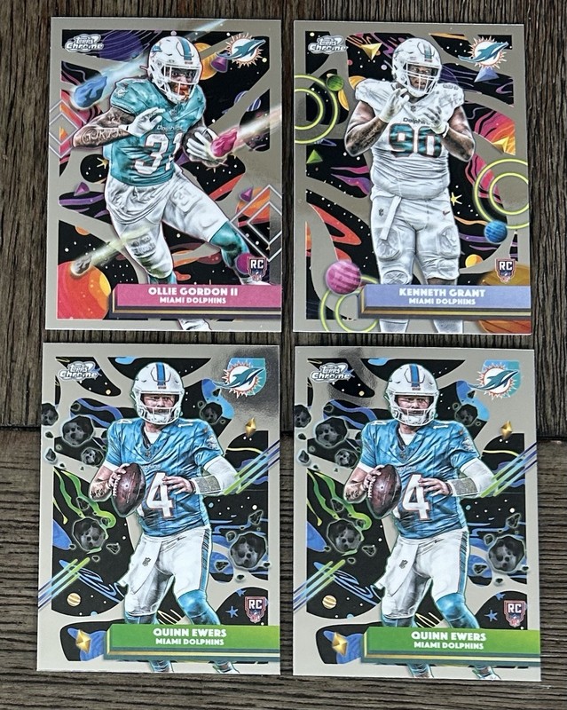 2025 Topps Cosmic Chrome Football Rookies Ewers Grant Gordon (4) B