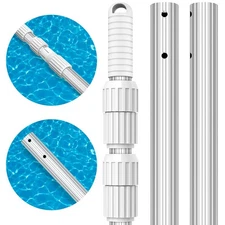 Thickened Telescopic 16.5 Feet Pool Pole Upgraded Heavy Duty Aluminum Swimming P