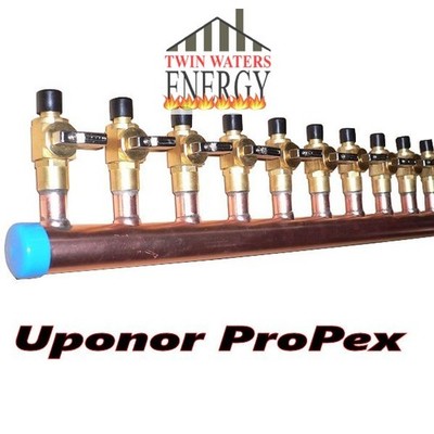 1'' Copper Manifold 1/2'' Uponor ProPEX (With & Without Valve)  2 Loops-12 Loops