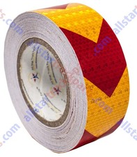 Yellow Red Arrow Reflective Tape 2" Hazard Warning Reflective Conspicuity Safety