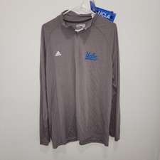 UCLA Bruins Adidas 1/4 Zip Pullover Sweatshirt Men 2XL Gray Ultimate Tee