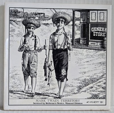 Mark Twain & Huck Territory Tile Wetterau Food Promo Missouri Stop & Save 1987