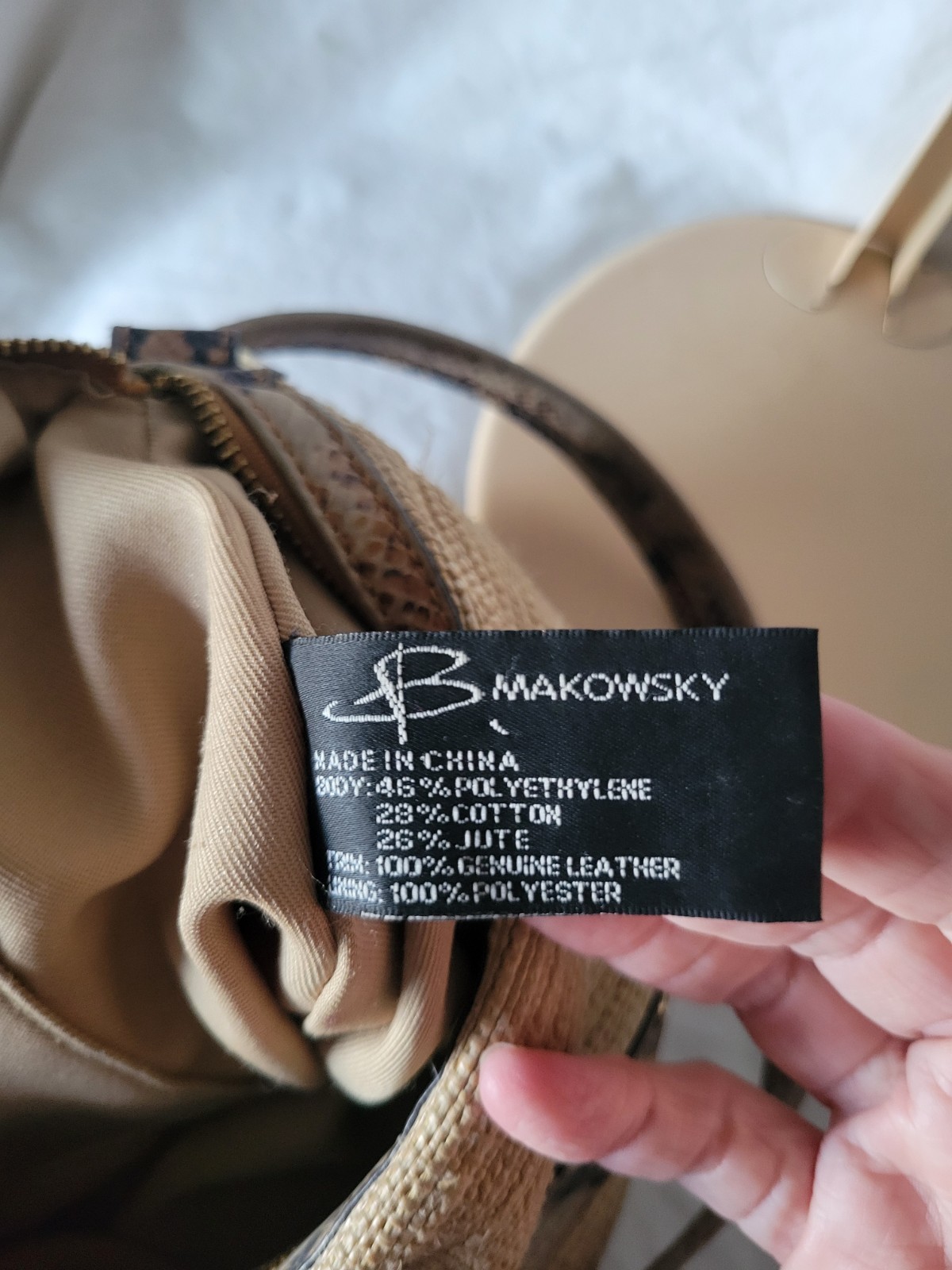 B Makowsky Python & Woven Shoulder Bag Purse Hand… - image 11