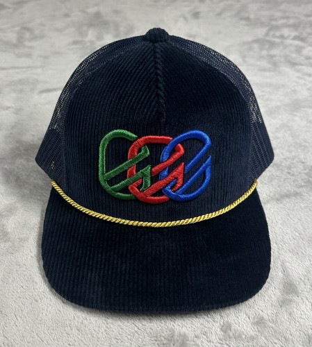 Außerschulische Golf Cord Seil Mütze Kappe blau bestickt Netz Rücken Druckknopflasche