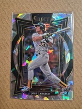 Jose Canseco 2025 Select Concourse ‘RARE’ Silver Cracked ICE Prizm #60 A's