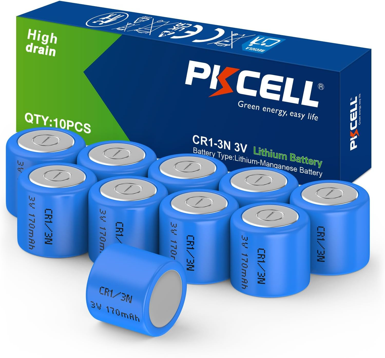 CR1/3N 3V Lithium Battery 10-Pack